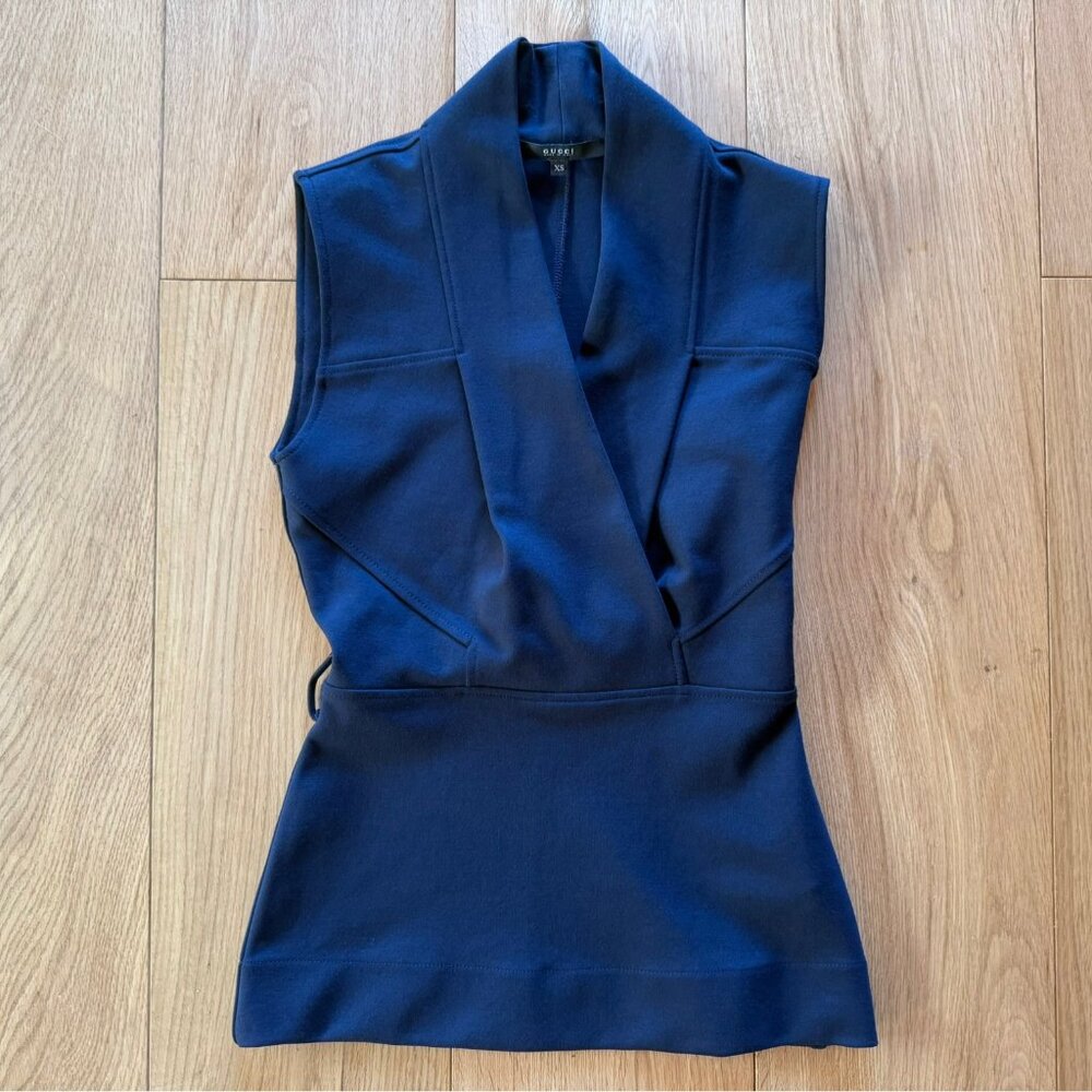 Stunning Gucci stretch cross-front top!  NWOT, XS